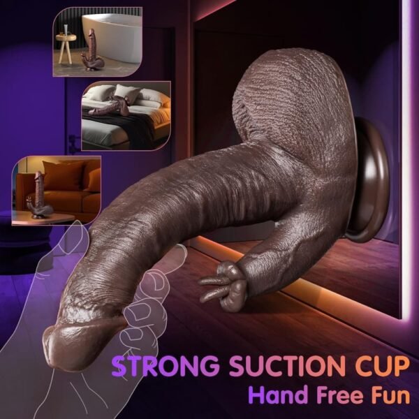 5-in-1 Silicone Suction Cup Black Dildo - Image 4