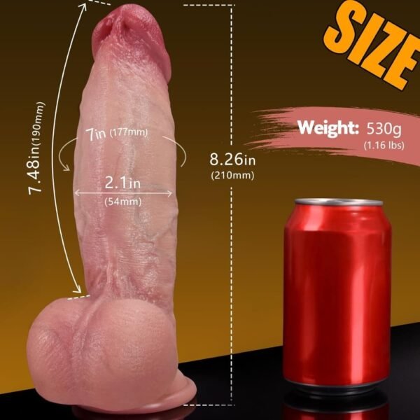 Real Skin 7 Inch Girth Huge Dildo - Image 6