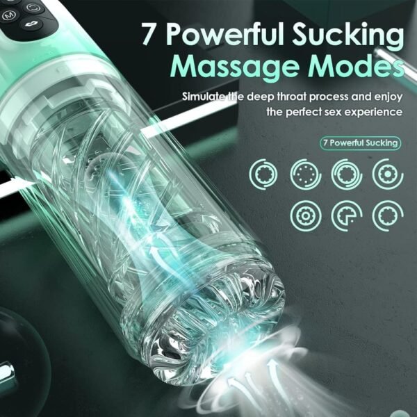 Male Masturbator with 4 Pump & 7 Rotating & 7 Licking & 7 Sucking - Image 2